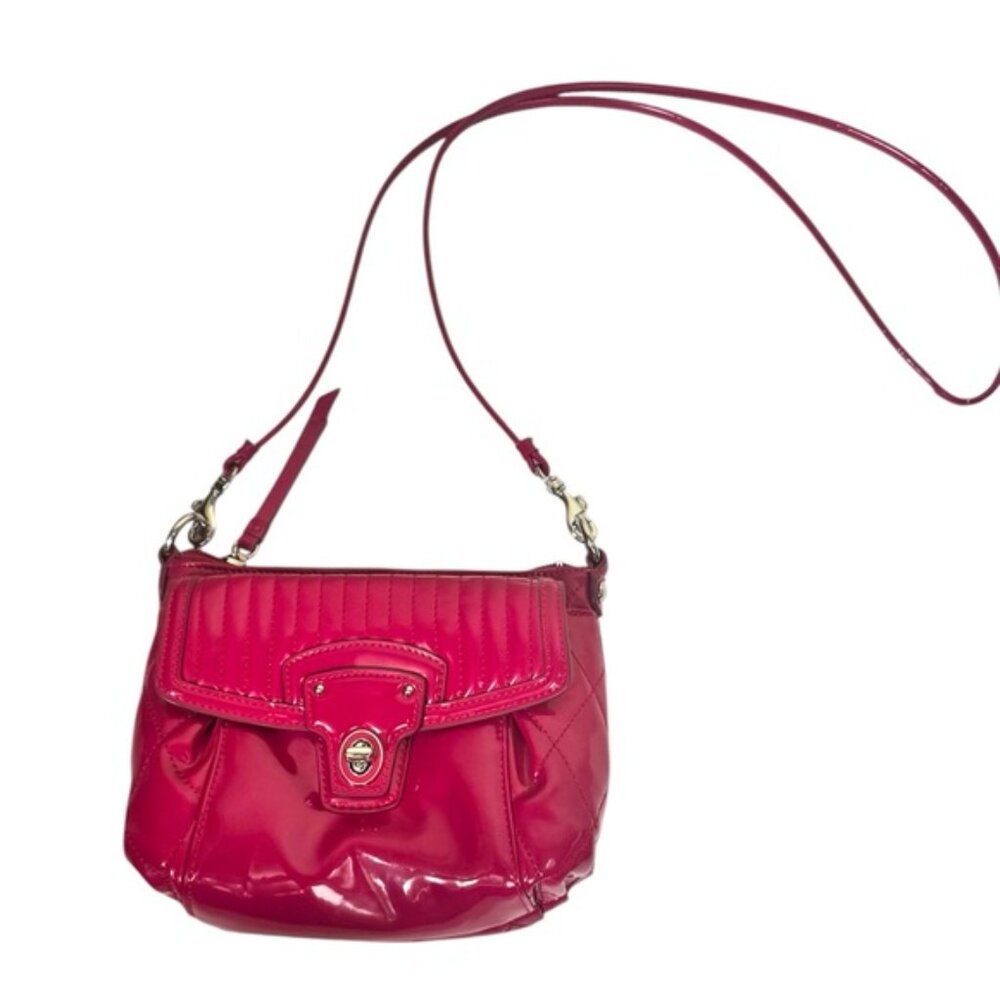 COACH Poppy Mini‎ Willis Quilted Patent Leather Bag Crossbody Shoulder Turnlock